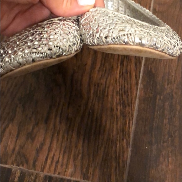 Zara Girls Silver woven flats size 6 - Picture 2 of 4